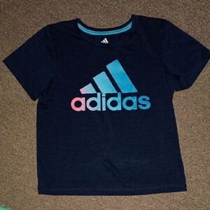 Adidas Kids Dark Blue Tee with Gradient Logo